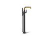 KOHLER K-T27424-4 Tone Floor-mount bath filler trim with handshower, matte black with brushed moderne brass