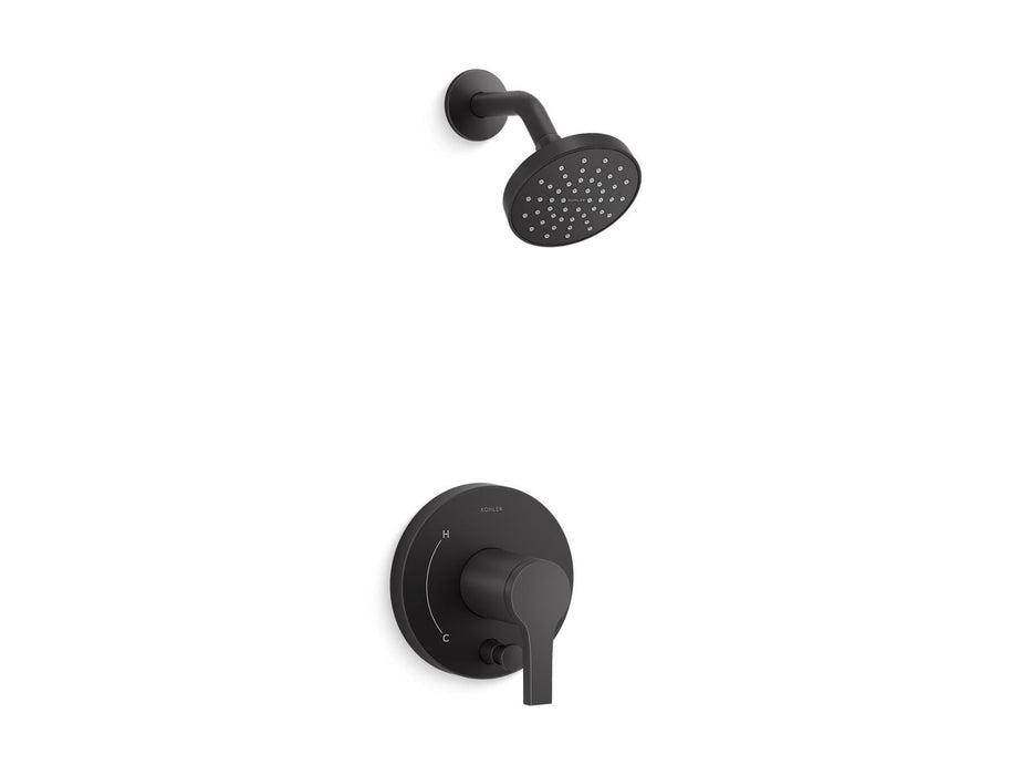 KOHLER K-T35326-4G Elate Rite-Temp shower trim kit with push-button diverter, 1.75 gpm, matte black
