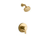 KOHLER K-T35326-4G Elate Rite-Temp shower trim kit with push-button diverter, 1.75 gpm, vibrant brushed moderne brass