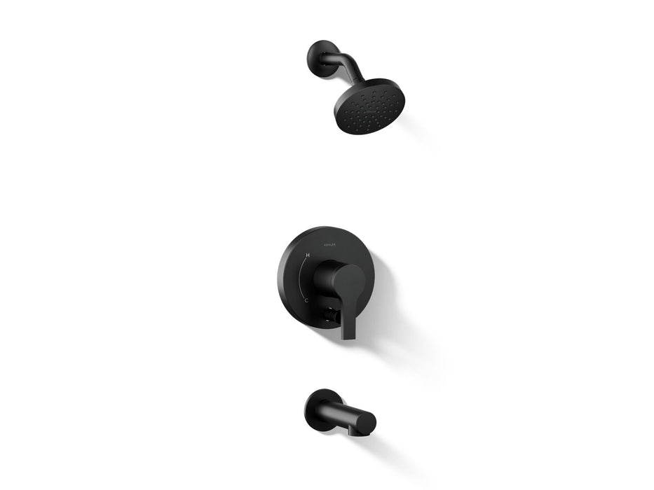 KOHLER K-T35327-4G Elate Rite-Temp bath and shower trim kit with push-button diverter, 1.75 gpm, matte black