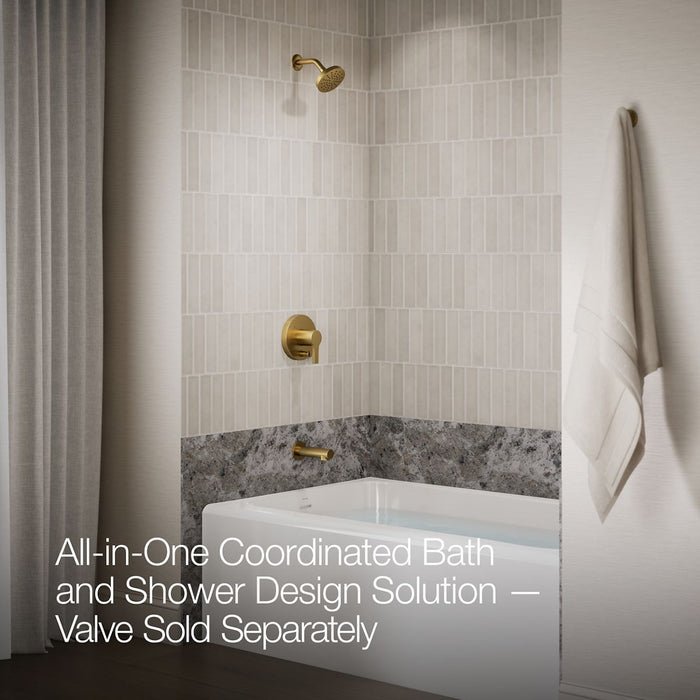 KOHLER K-T35327-4G Elate Rite-Temp bath and shower trim kit with push-button diverter, 1.75 gpm, vibrant brushed moderne...