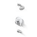 KOHLER K-T35327-4H Elate Rite-Temp bath and shower trim kit with push-button diverter, 1.5 gpm, polished chrome