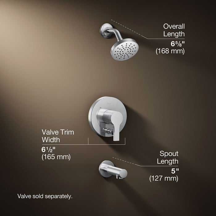 KOHLER K-T35327-4Y Elate Rite-Temp bath and shower trim kit with push-button diverter, 2.5 gpm