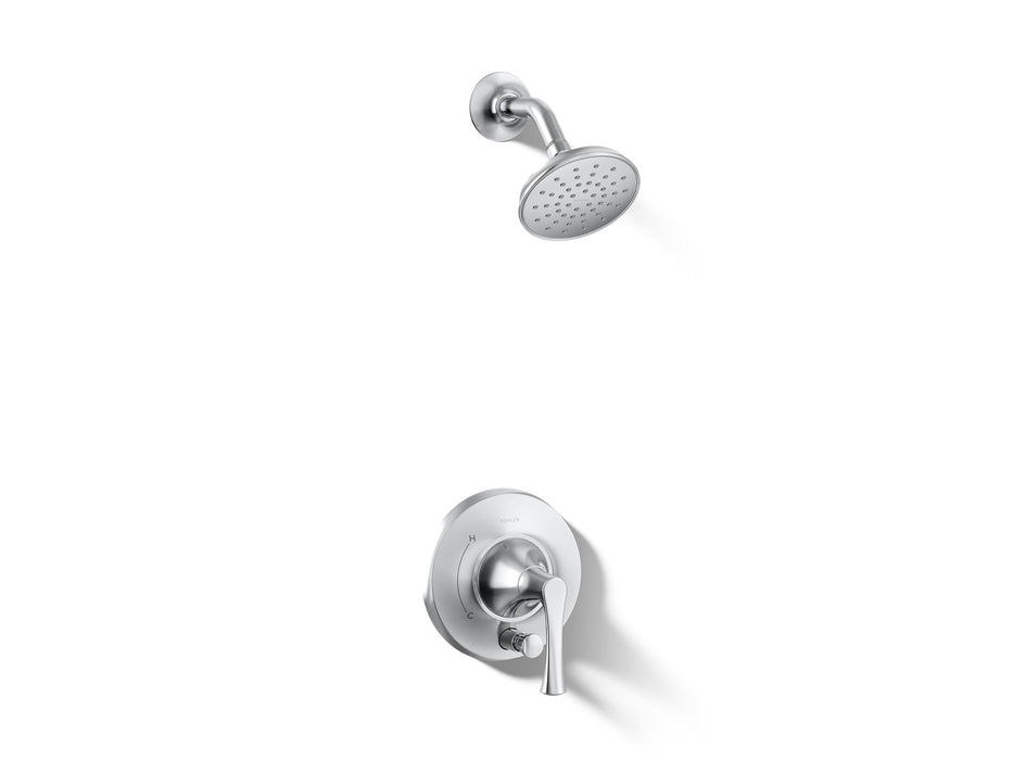 KOHLER K-T35943-4H Buckley Rite-Temp shower trim kit with push-button diverter, 1.5 gpm, polished chrome