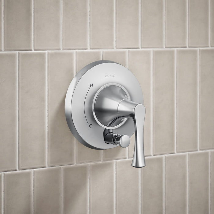 KOHLER K-T35943-4H Buckley Rite-Temp shower trim kit with push-button diverter, 1.5 gpm, polished chrome - view 2