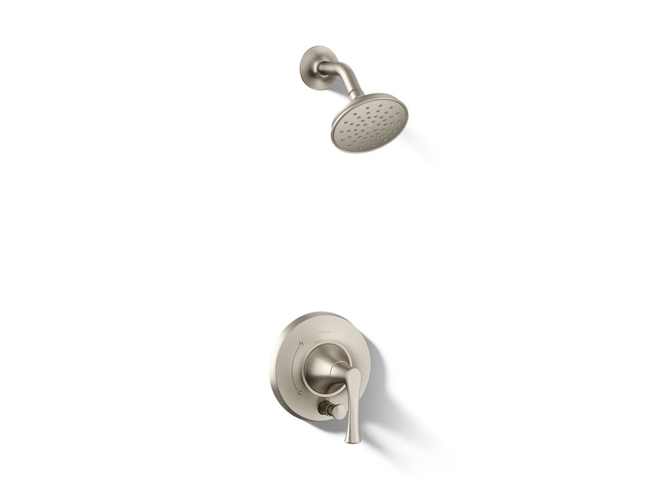 KOHLER K-T35943-4H Buckley Rite-Temp shower trim kit with push-button diverter, 1.5 gpm, vibrant brushed nickel