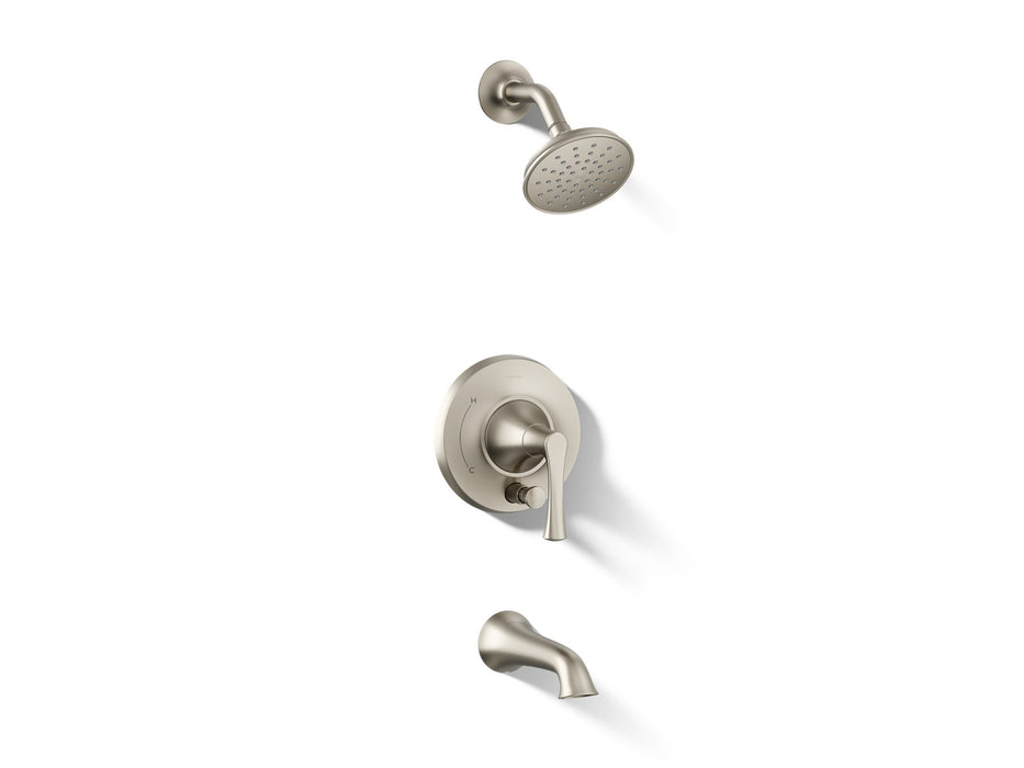 KOHLER K-T35944-4G Buckley Rite-Temp bath and shower trim kit with push-button diverter, 1.75 gpm, vibrant brushed nickel