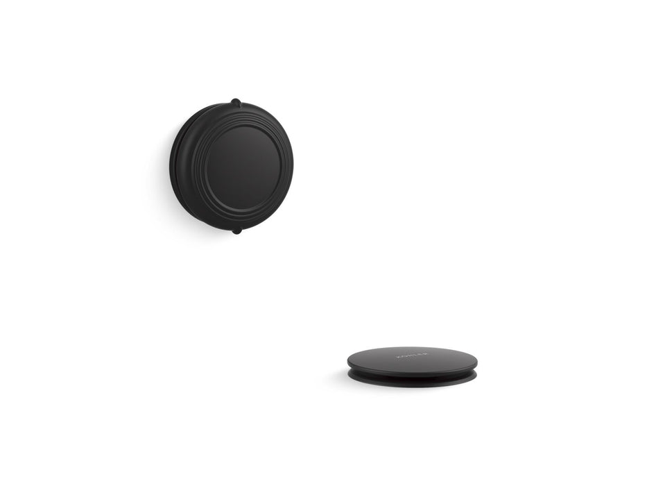 KOHLER K-T37393 PureFlo Traditional rotary-turn bath drain trim, matte black