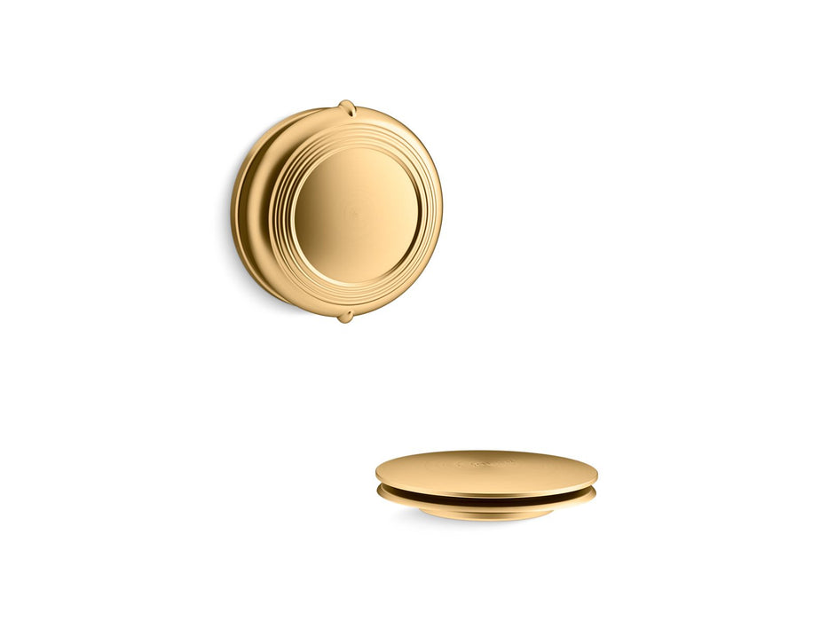 KOHLER K-T37393 PureFlo Traditional rotary-turn bath drain trim, vibrant brushed moderne brass