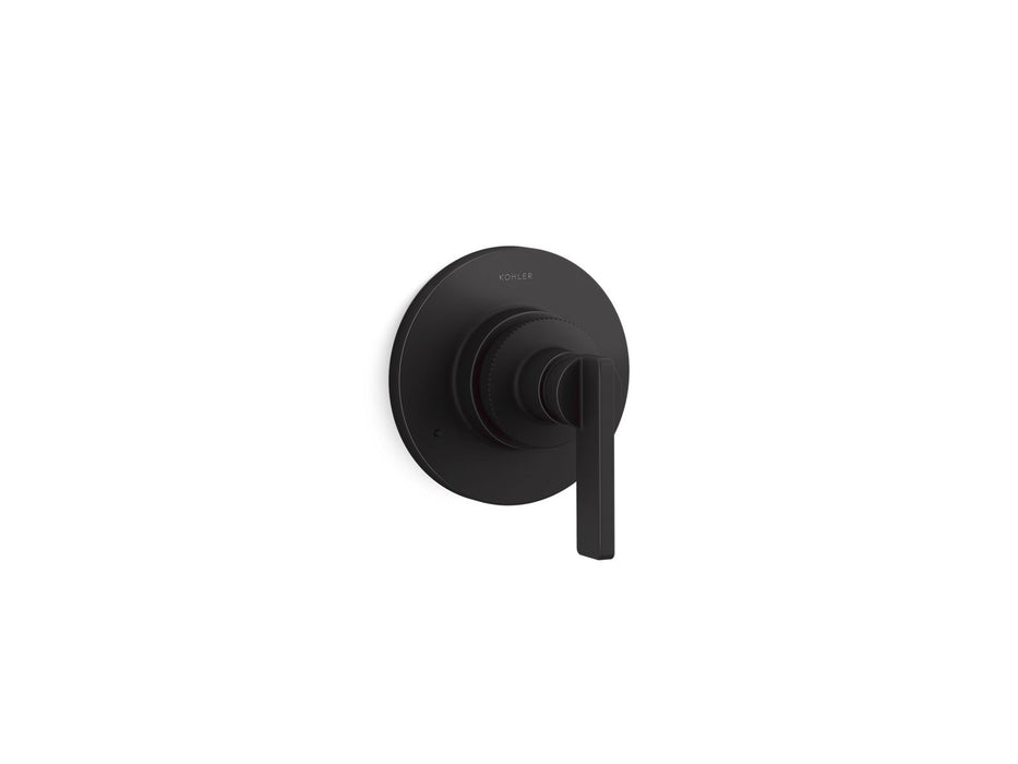 KOHLER K-T38267-4 Castia MasterShower® Transfer Valve Trim with Lever Handle, Matte Black - 3/4 view of product