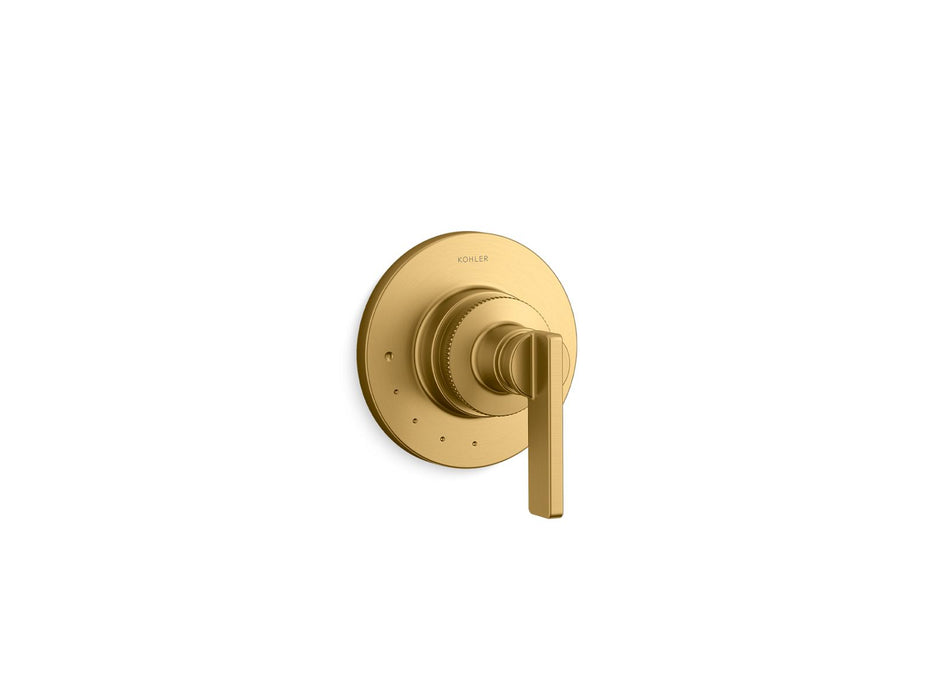 KOHLER K-T38268-4 Castia MasterShower® Volume Control Valve Trim with Lever Handle, Vibrant Brushed Moderne Brass - 3/4 view 