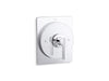 KOHLER K-T38269-4 Castia MasterShower® Temperature Control Valve Trim with Lever Handle, Polished Chrome - 3/4 view of produc