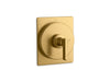 KOHLER K-T38269-4 Castia MasterShower® Temperature Control Valve Trim with Lever Handle, Vibrant Brushed Moderne Brass - 3/4 