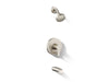 KOHLER K-T49980-4G Pitch Rite-Temp bath and shower trim kit with push-button diverter, 1.75 gpm, vibrant brushed nickel