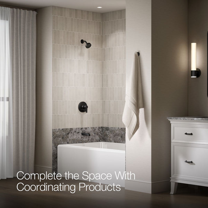 KOHLER K-T49980-4Y Pitch Rite-Temp bath and shower trim kit with push-button diverter and lever handle, 2.5 gpm, matte...