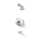 KOHLER K-T49980-4Y Pitch Rite-Temp bath and shower trim kit with push-button diverter and lever handle, 2.5 gpm, polished...