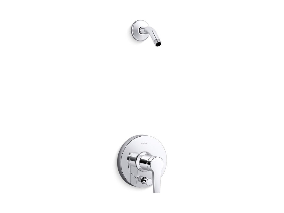 KOHLER K-T49989-4L Pitch Rite-Temp shower trim kit with push-button diverter, less showerhead, polished chrome