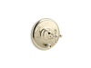 KOHLER K-T72768-3 Artifacts Rite-Temp valve trim with push-button diverter and cross handle, vibrant french gold