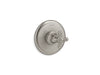 KOHLER K-T72769-3 Artifacts MasterShower temperature control valve trim with cross handle, vibrant brushed nickel