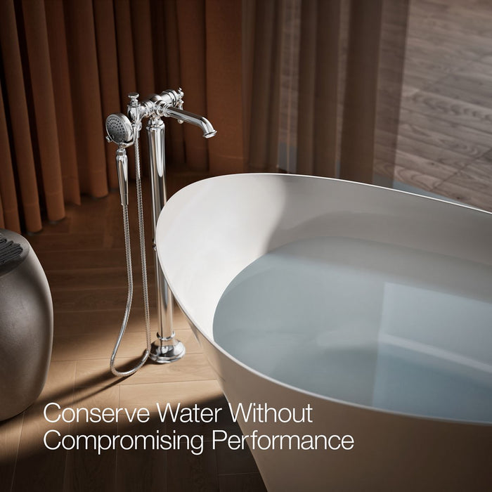 KOHLER K-T72790-9M Artifacts Floor-mount bath filler trim with handshower, polished chrome - view 4