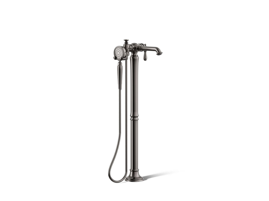 KOHLER K-T72790-9M Artifacts Floor-mount bath filler trim with handshower, vibrant titanium