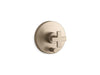 KOHLER K-T73117-3 Composed Rite-Temp valve trim with push-button diverter and cross handle, vibrant brushed bronze