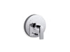 KOHLER K-T73117-4 Composed Rite-Temp valve trim with push-button diverter and lever handle, polished chrome
