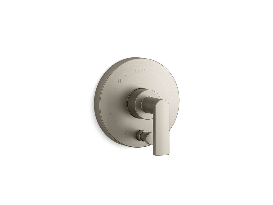 KOHLER K-T73117-4 Composed Rite-Temp valve trim with push-button diverter and lever handle, vibrant brushed nickel