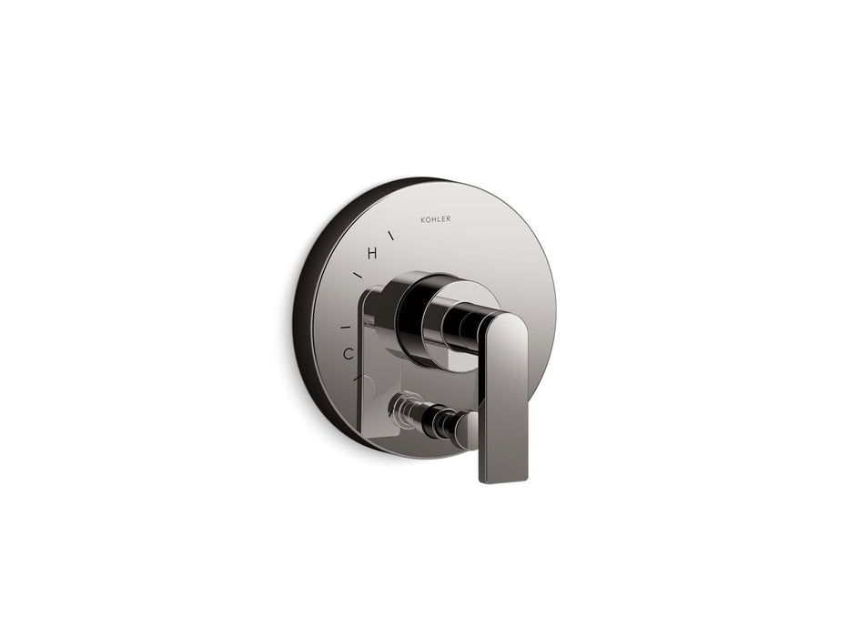 KOHLER K-T73117-4 Composed Rite-Temp valve trim with push-button diverter and lever handle, vibrant titanium