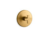 KOHLER K-T73133-3 Composed MasterShower temperature control valve trim with cross handle, vibrant brushed moderne brass