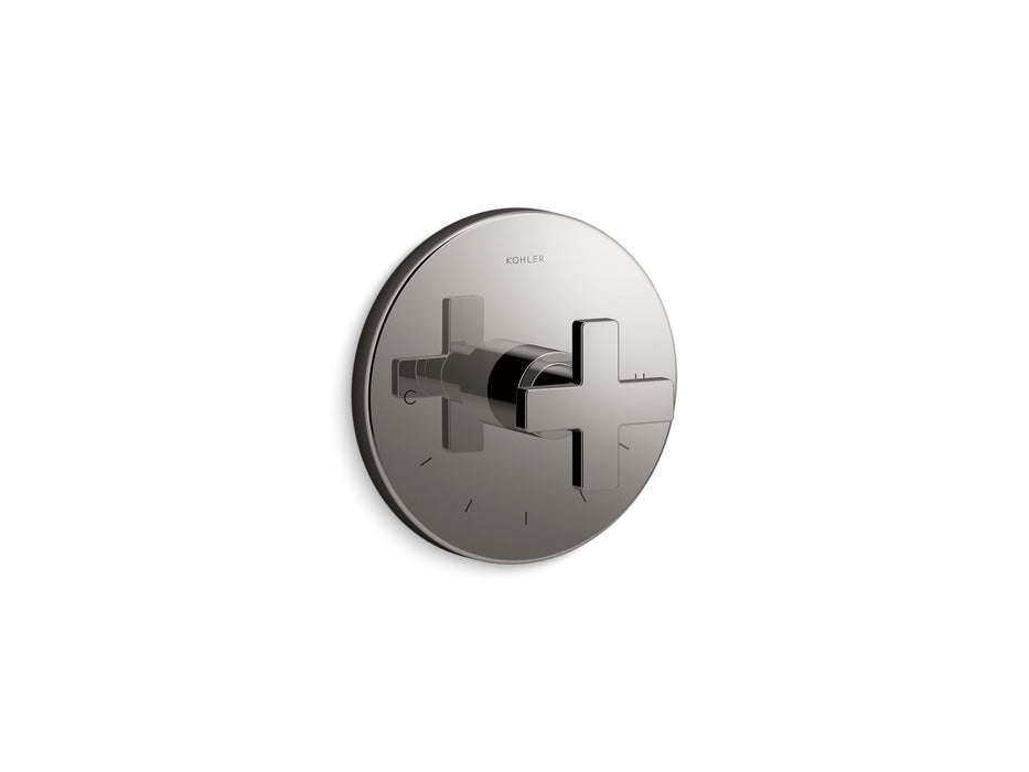 KOHLER K-T73133-3 Composed MasterShower temperature control valve trim with cross handle, vibrant titanium