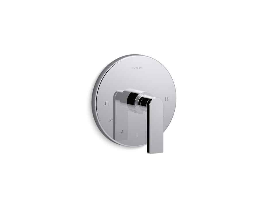 KOHLER K-T73133-4 Composed MasterShower temperature control valve trim with lever handle, polished chrome