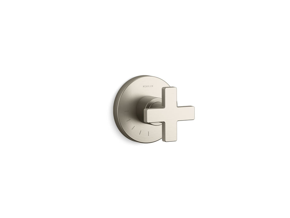 KOHLER K-T73135-3 Composed MasterShower volume control valve trim with cross handle, vibrant brushed nickel