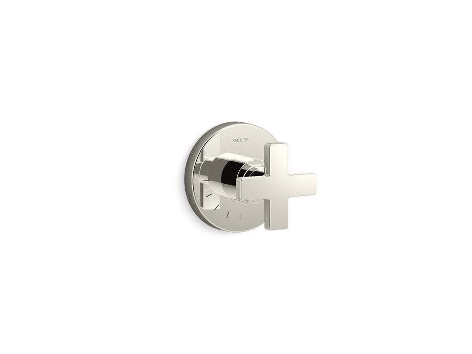 KOHLER K-T73135-3 Composed MasterShower volume control valve trim with cross handle, vibrant polished nickel