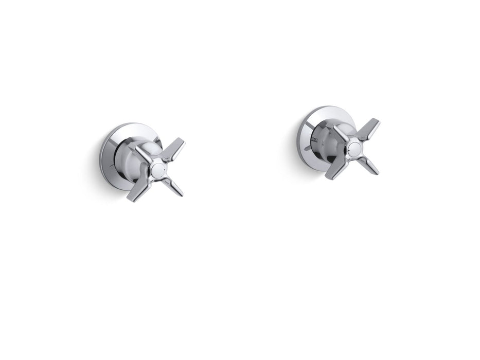 KOHLER K-T7744-3 Triton Wall-mount valve trim with cross handles, requires valve, polished chrome