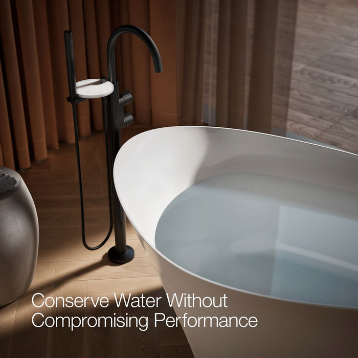 KOHLER K-T77984-4 Components Floor-mount bath filler trim with lever handles and handshower
