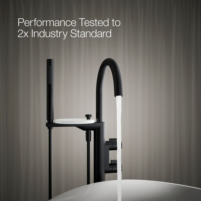 KOHLER K-T77984-4 Components Floor-mount bath filler trim with lever handles and handshower