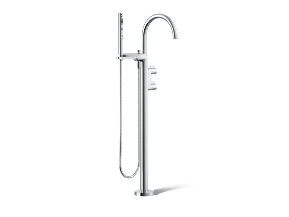 KOHLER K-T77984-4 Components Floor-mount bath filler trim with lever handles and handshower