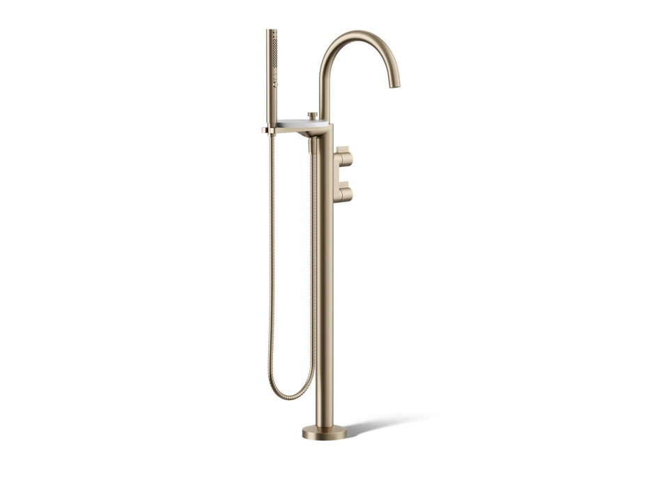 KOHLER K-T77984-4 Components Floor-mount bath filler trim with lever handles and handshower