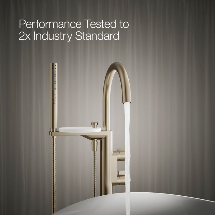 KOHLER K-T77984-4 Components Floor-mount bath filler trim with lever handles and handshower