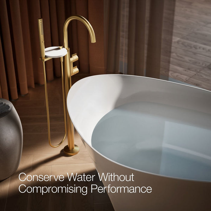 KOHLER K-T77984-4 Components Floor-mount bath filler trim with lever handles and handshower