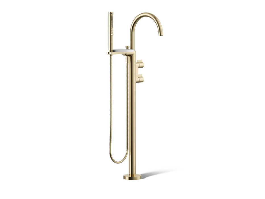 KOHLER K-T77984-4 Components Floor-mount bath filler trim with lever handles and handshower