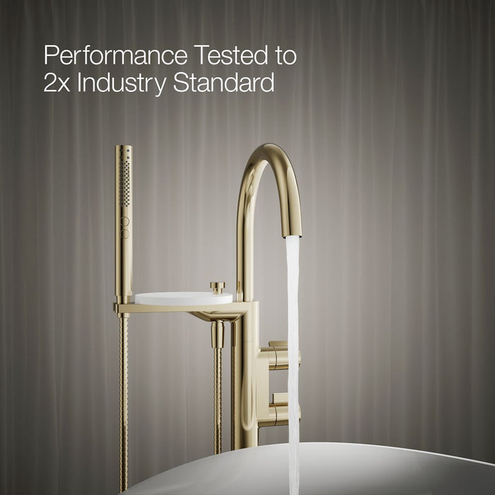 KOHLER K-T77984-4 Components Floor-mount bath filler trim with lever handles and handshower