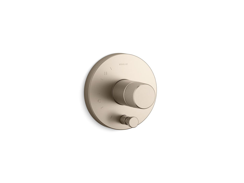 KOHLER K-T78016-8 Components Rite-Temp valve trim with Oyl handle and diverter, vibrant brushed bronze