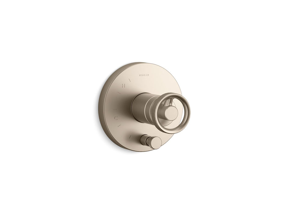 KOHLER K-T78016-9 Components Rite-Temp valve trim with Industrial handle and diverter, vibrant brushed bronze