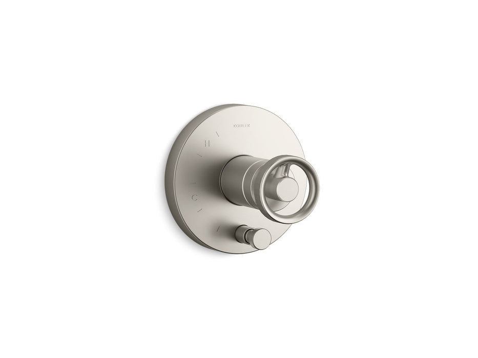 KOHLER K-T78016-9 Components Rite-Temp valve trim with Industrial handle and diverter, vibrant brushed nickel