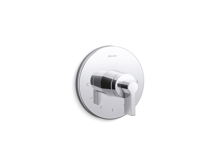 KOHLER K-T78027-4 Components MasterShower temperature control valve trim with Lever handle, polished chrome