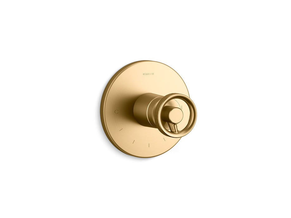 KOHLER K-T78027-9 Components MasterShower temperature control valve trim with Industrial handle, vibrant brushed moderne...