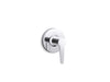 KOHLER K-T97091-4 Pitch MasterShower transfer valve trim with lever handle, polished chrome