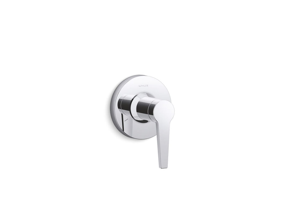 KOHLER K-T97091-4 Pitch MasterShower transfer valve trim with lever handle, polished chrome
